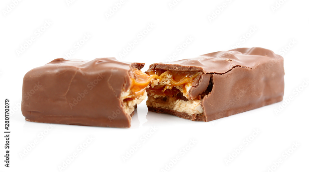 chocolate with nuts isolated on white chocolate with nuts isolated on white