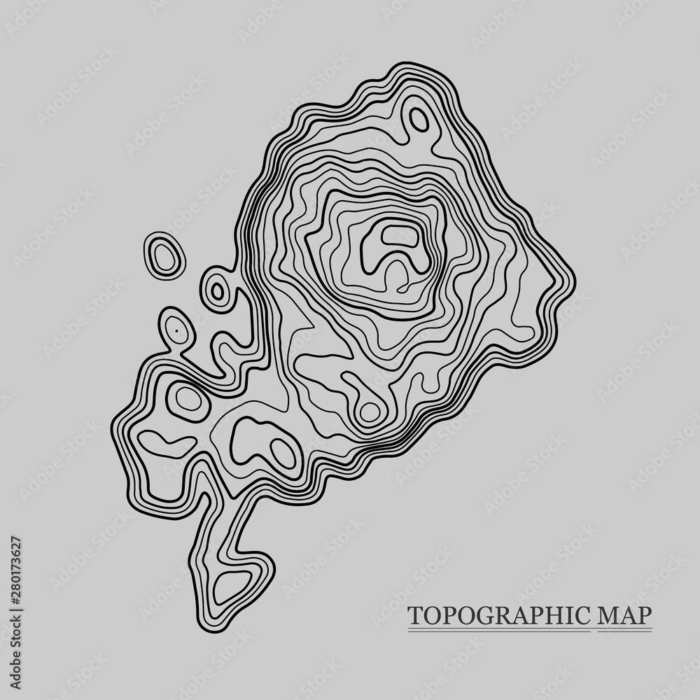 Topographic map. Vector illustration. Contour map background