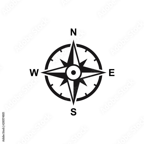 Black wind rose isolated on white