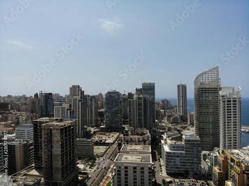 View from above on the Lebanon. Western Asia and Middle East country which is called also Lebanese Republic. Aerial photo created by drone. Beirut - big and beautiful capital.