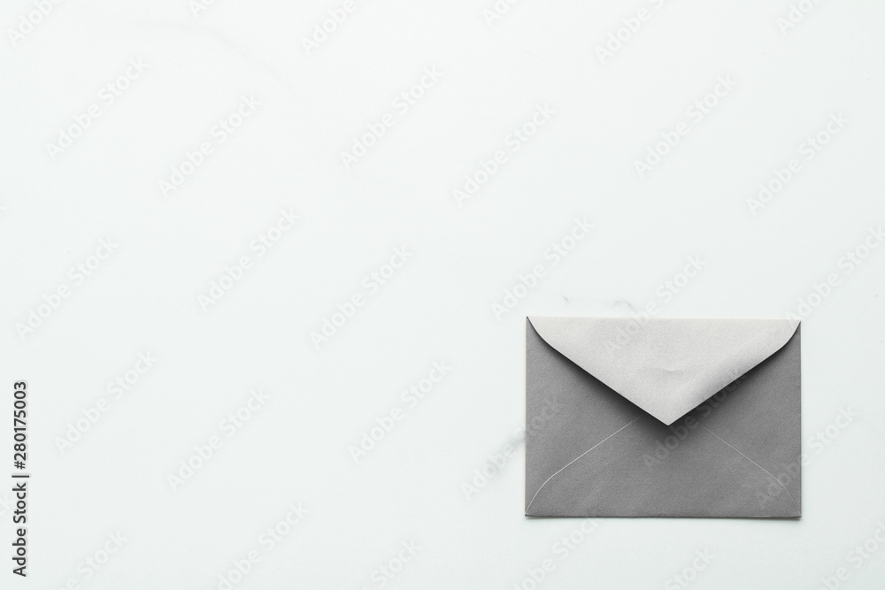 Blank paper envelopes on marble flatlay background, holiday mail letter or post card message design - obrazy, fototapety, plakaty 
