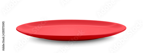 red plate on white background © sommai