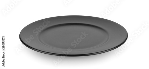 black plate on white background