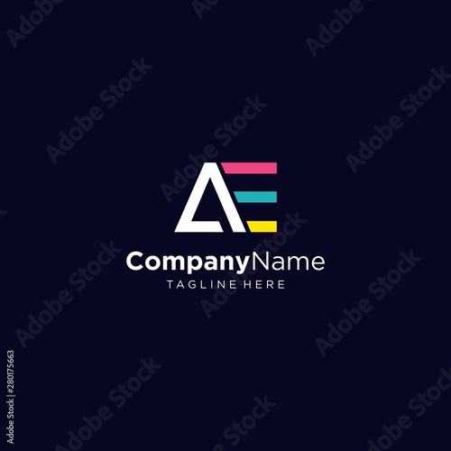 letter AE. logo design vector icon template photo