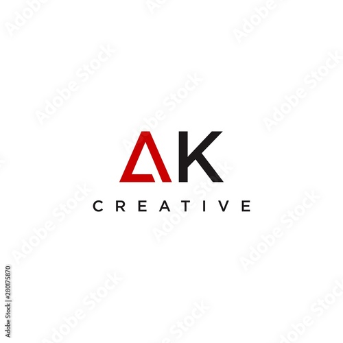 letter AK. logo design vector icon template