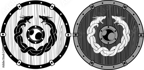 Viking Wooden Medieval Dragon Shield