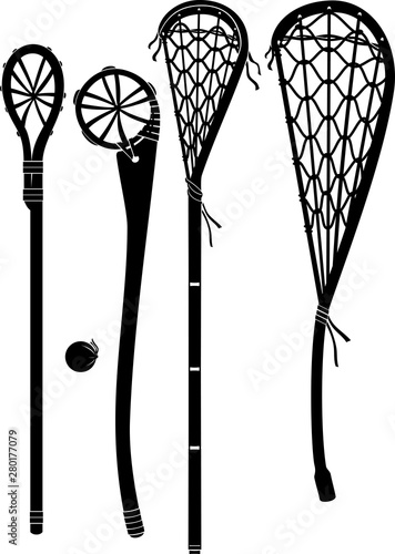 Vintage Lacrosse Stick Set