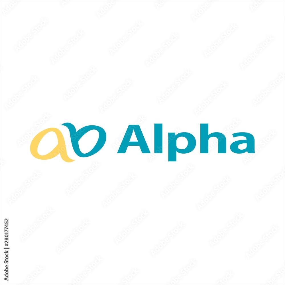 Alpha or Letter Simple Logo Design Vector