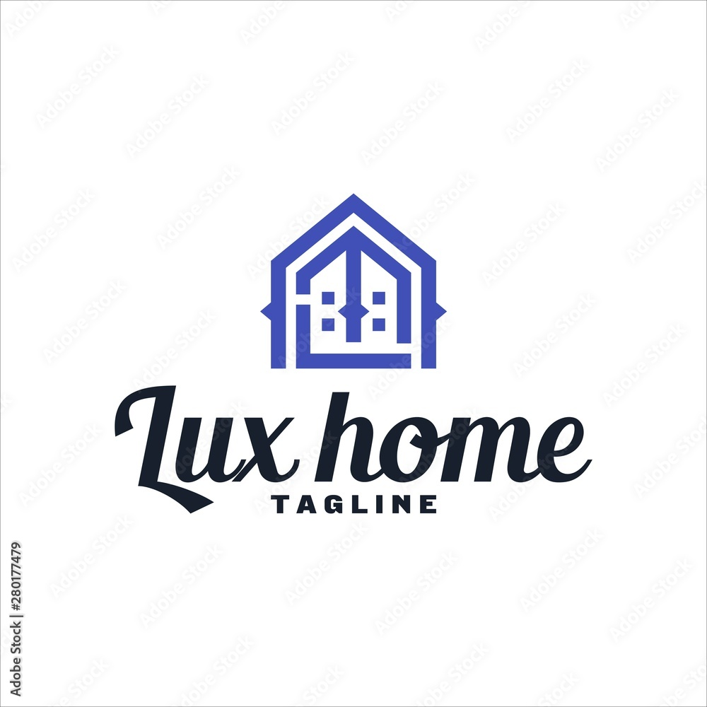 Fototapeta premium Luxury Home or House or Letter Logo Design Vector