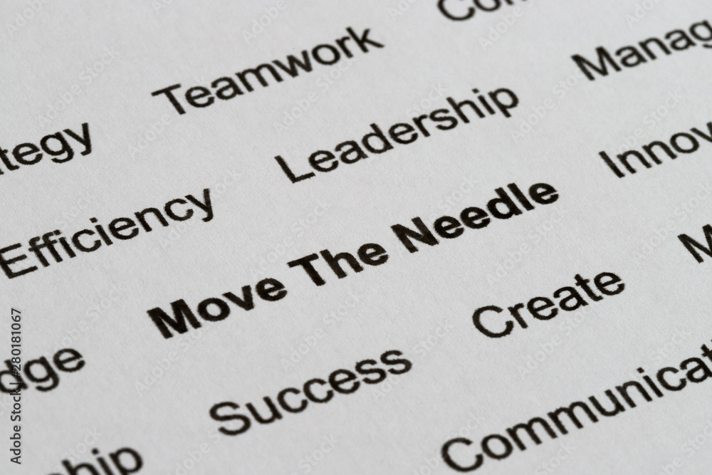 Business Management Buzzwords on Printed Paper Business Management Buzzwords on Printed Paper