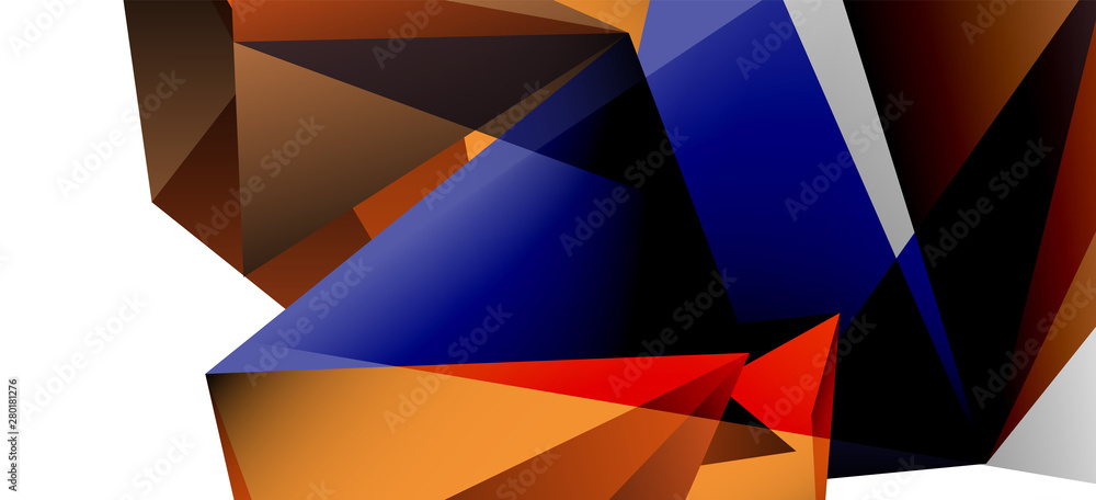 Triangle geometric background in trendy style on light background. Retro vector illustration. Colorful bright. Trendy modern style. Vector business illustration.