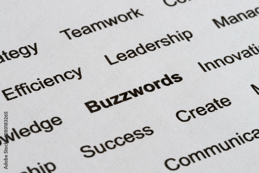Business Management Buzzwords in Printed Paper