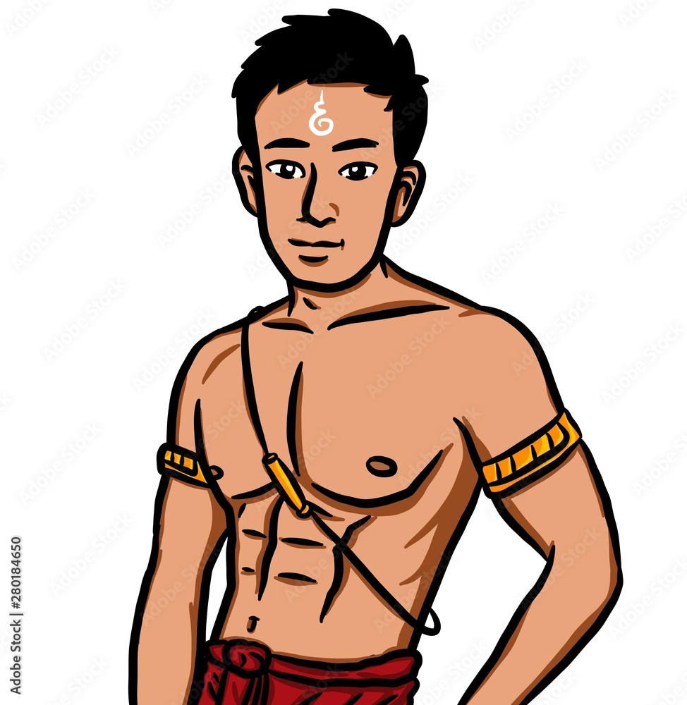 Fototapeta premium Cartoon sexy man on white background