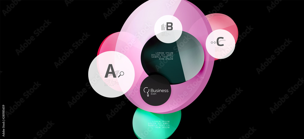 Retro colorful geometric background - circles on black, great design for any purposes. Creative minimal concept Retro colorful geometric background - circles on black, great design for any purposes. Creative minimal concept