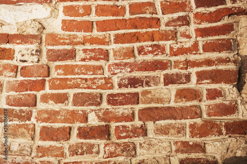 Texture of red brick wall. Stone background
