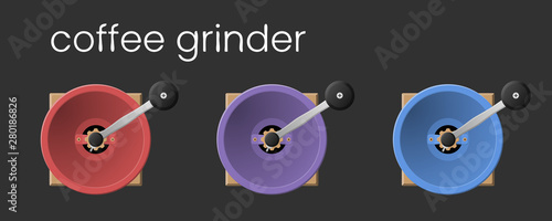 Antique Manual Coffee Grinders Vector