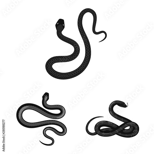 Vector design of harm and bite sign. Set of harm and reptile vector icon for stock.