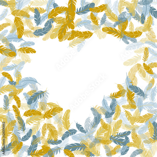 Flying feather elements airy vector design.