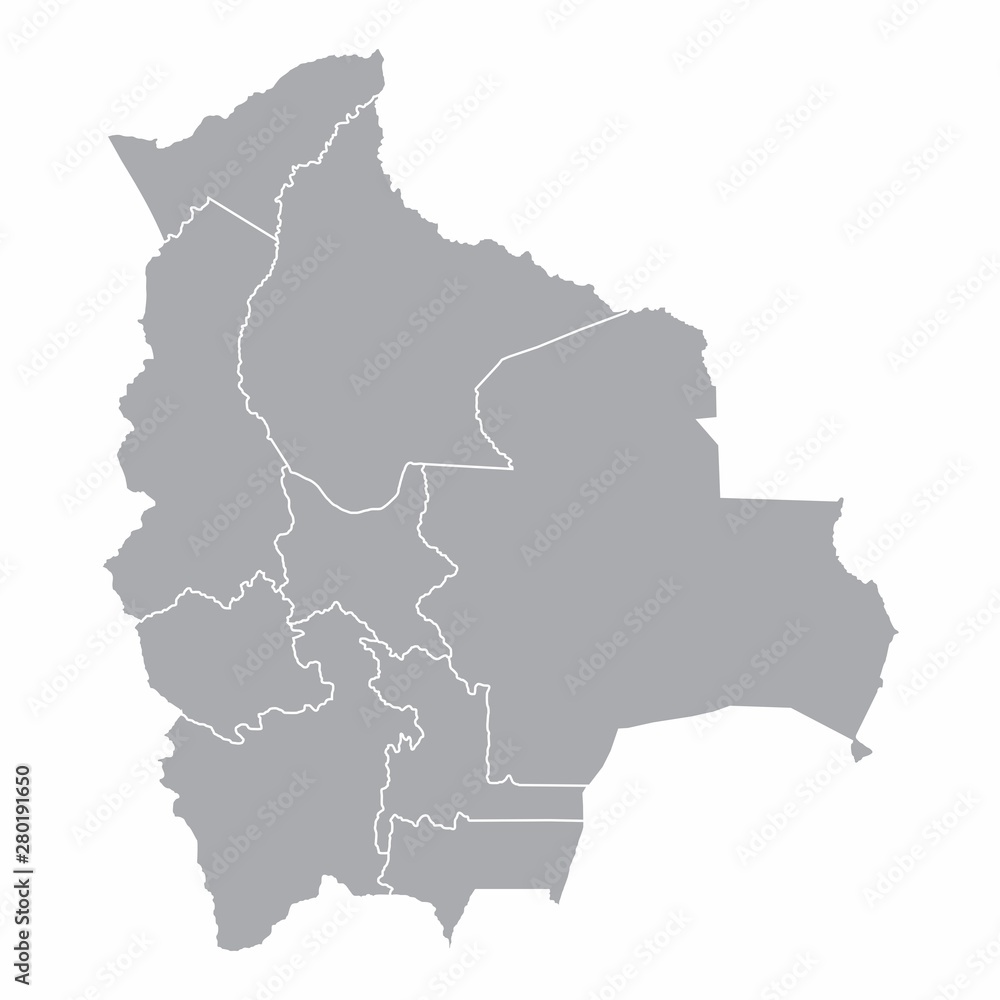 Bolivia regions map
