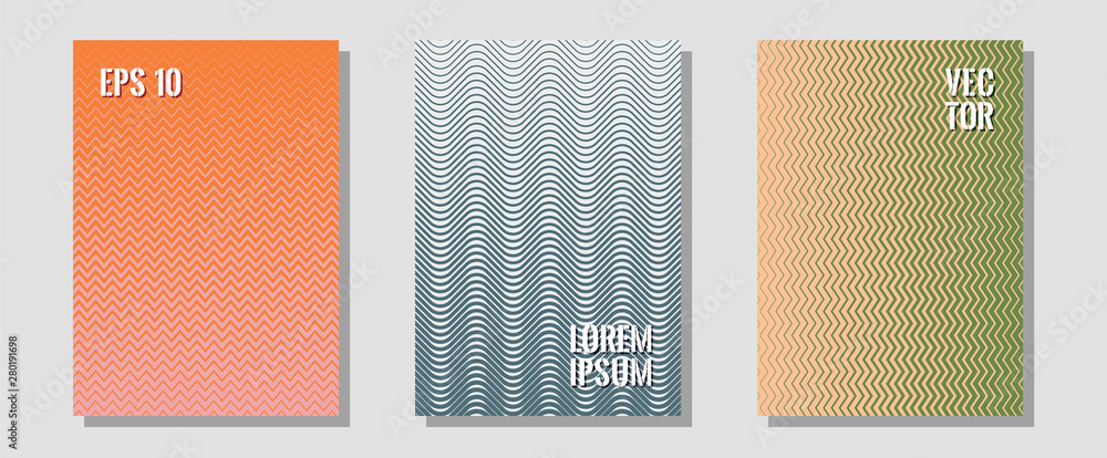 Abstract shapes of multiple lines halftone patterns.