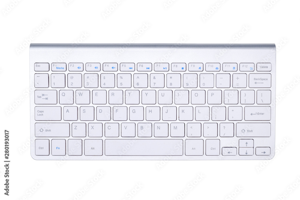 Keyboard wireless isolated on white background, with selection path. Keyboard wireless isolated on white background, with selection path.