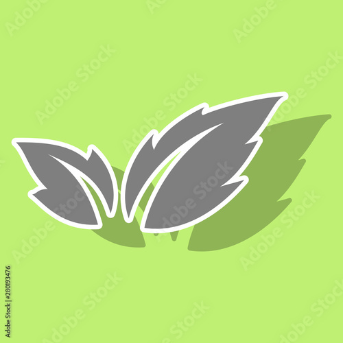 Fresh basil leaves icon. Sticker illustration of basil leaves vector icon logo isolated