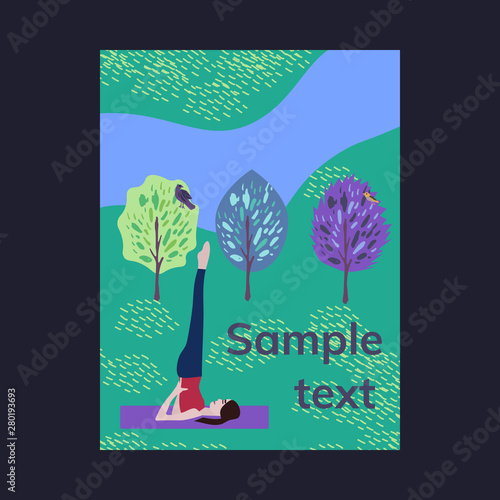 Outdoor yoga illustration