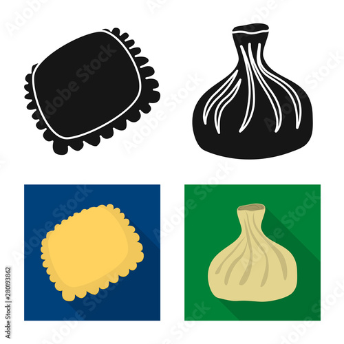 Isolated object of products and cooking sign. Set of products and appetizer vector icon for stock.