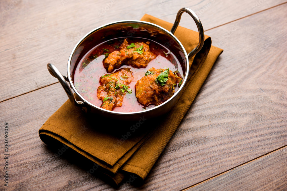 Lauki Kofta Curry made using Bottel Gourd or Doodhi, served in a bowl or karahi. selective focus Lauki Kofta Curry made using Bottel Gourd or Doodhi, served in a bowl or karahi. selective focus