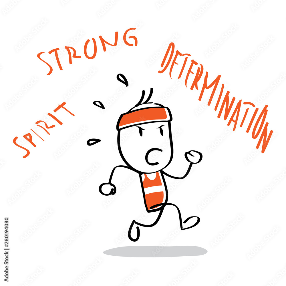 Running Nuthead spirit strong determination hand drawn cartoon Running Nuthead spirit strong determination hand drawn cartoon