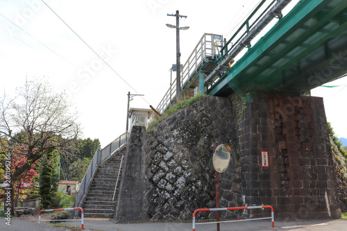 田切駅前の風景（長野県飯島町）,tagiri station,iida line,iijima town,nagano pref,japan photo