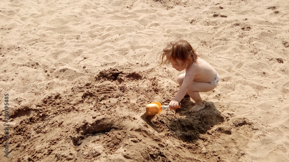 A lot of sand for a small child's games A lot of sand for a small child's games