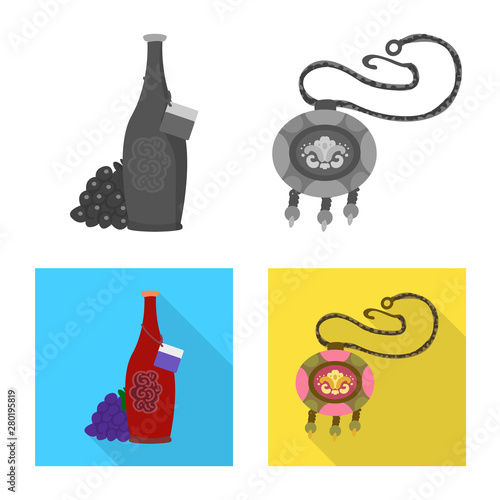 Vector illustration of culture and sightseeing logo. Set of culture and originality stock symbol for web.