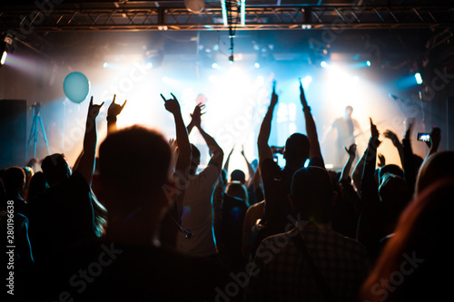 Wallpaper Mural Cheering crowd in concert show having fun and applause in front of stage lights Torontodigital.ca