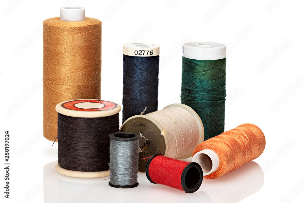 Cotton Thread for Sewing, Isolated on a White Background. Cotton Thread for Sewing, Isolated on a White Background.
