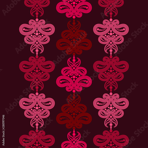Paisley ornament. Polka dot. Ethnic boho seamless pattern. Ikat. Traditional ornament. Folk motif. Can be used for wallpaper, textile, invitation card, wrapping, web page background.  © lazininamarina