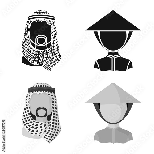 Isolated object of imitator and resident symbol. Set of imitator and culture stock symbol for web.