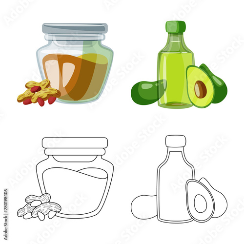 Vector design of healthy and vegetable sign. Collection of healthy and agriculture stock symbol for web.
