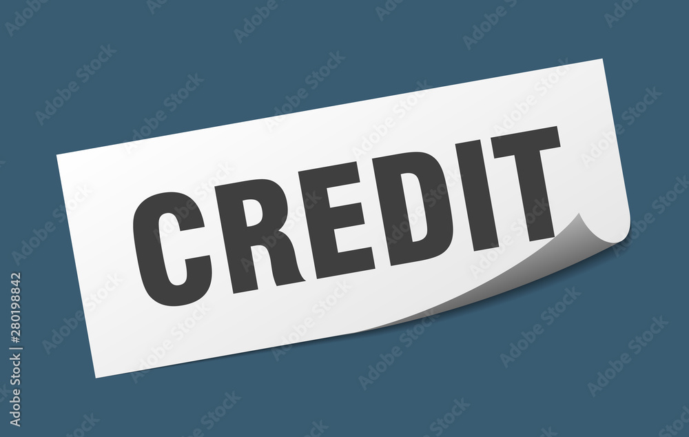 credit sticker. credit square isolated sign. credit