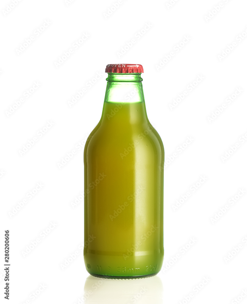 small bottle with juice on a white background small bottle with juice on a white background
