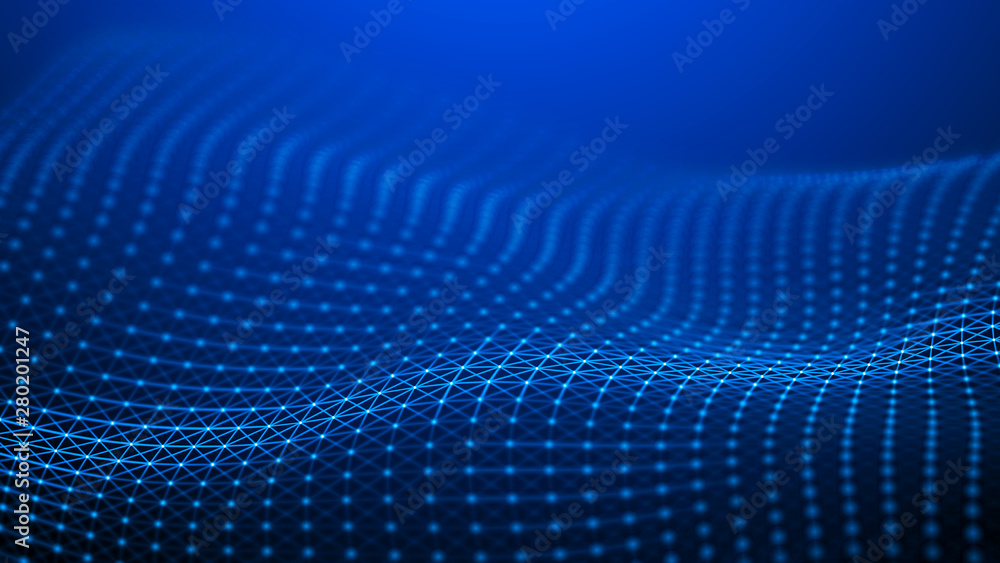 Abstract network connection. Data technology illustration. Digital background. 3d rendering.