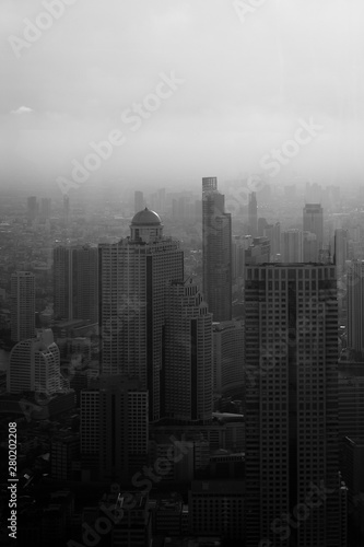 landscape view of the city from the highest build in Bangkok thailand