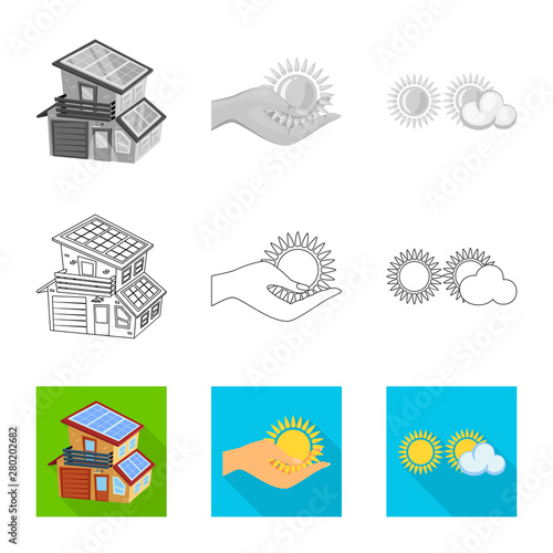 Isolated object of innovation and technology symbol. Collection of innovation and nature vector icon for stock.