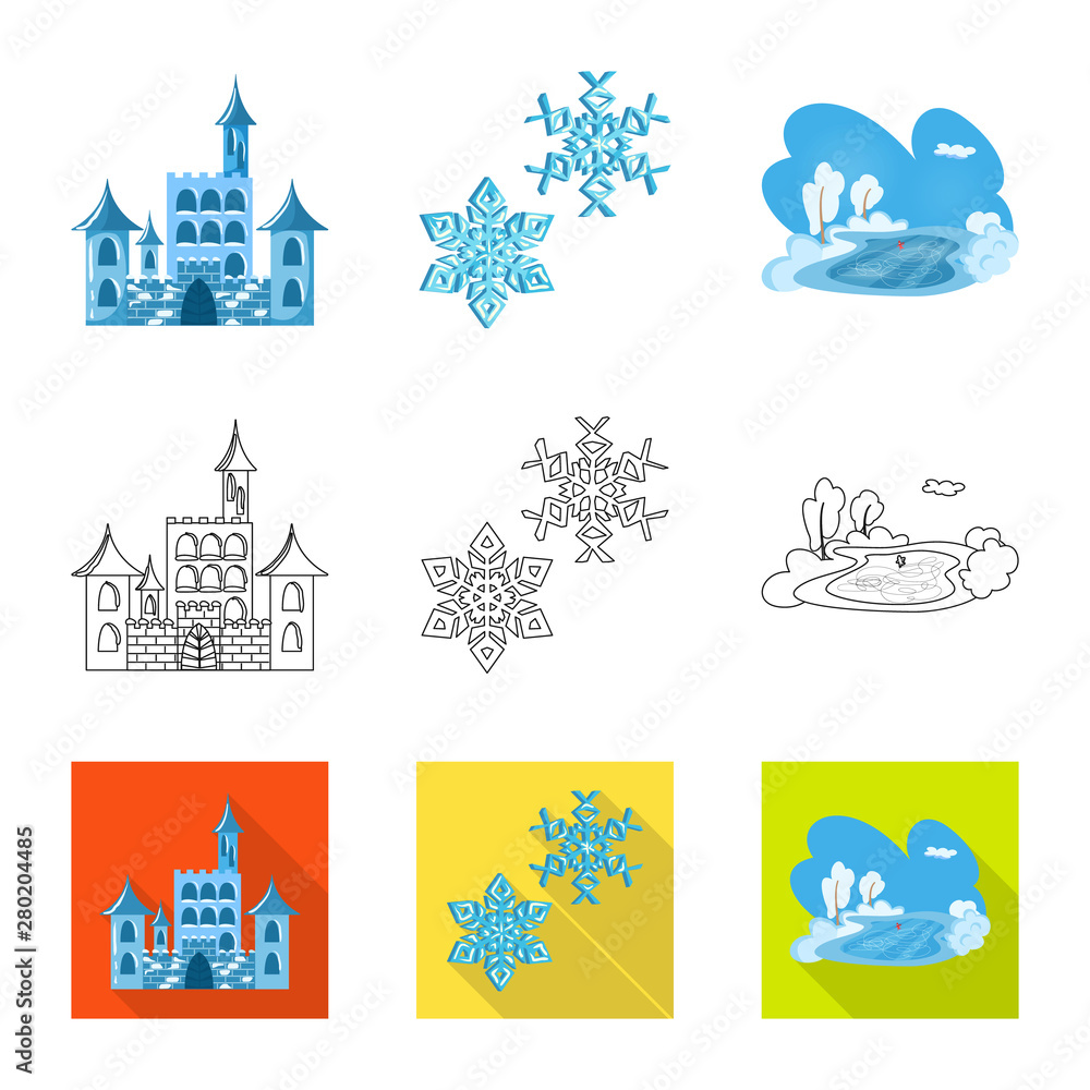 Isolated object of texture and frozen icon. Set of texture and transparent vector icon for stock.