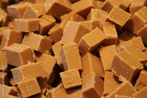 A Display of Freshly Made Sweet Fudge Confectionery.