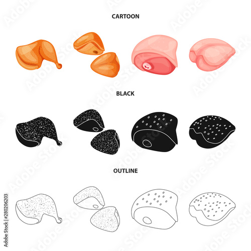 Vector design of product and poultry icon. Set of product and agriculture stock vector illustration.