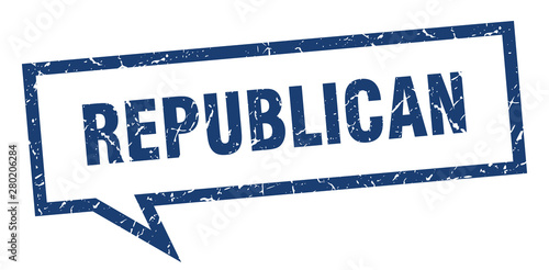 republican sign. republican square speech bubble. republican