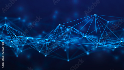 Abstract digital network connection. Technology background. Big data. 3D rendering