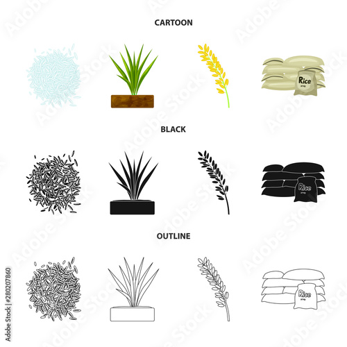 Isolated object of crop and ecological symbol. Collection of crop and cooking stock symbol for web.