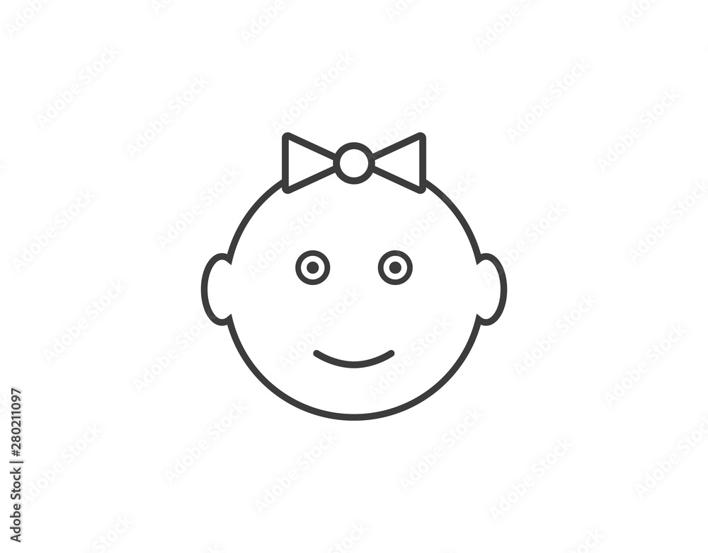 Child, baby icon. Vector illustration, flat design. Child, baby icon. Vector illustration, flat design.